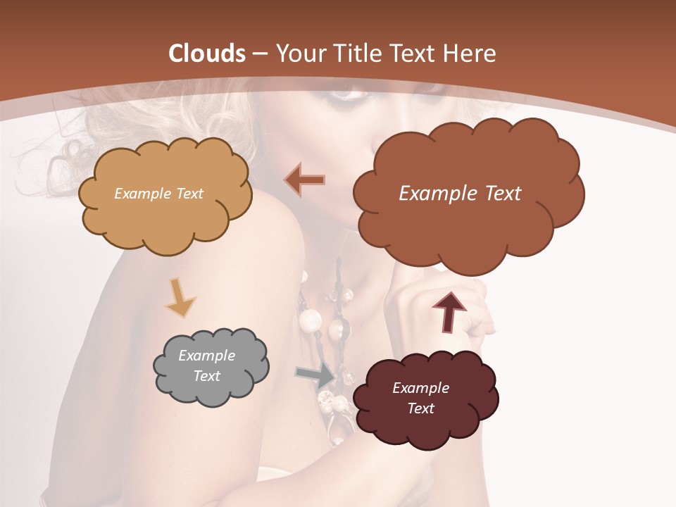 A Woman With Blond Hair Sitting At A Table PowerPoint Template