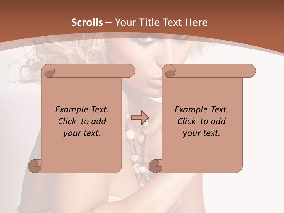 A Woman With Blond Hair Sitting At A Table PowerPoint Template