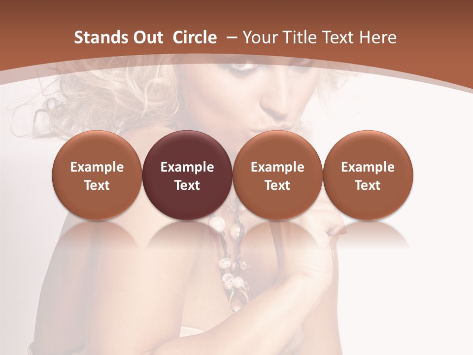 A Woman With Blond Hair Sitting At A Table PowerPoint Template