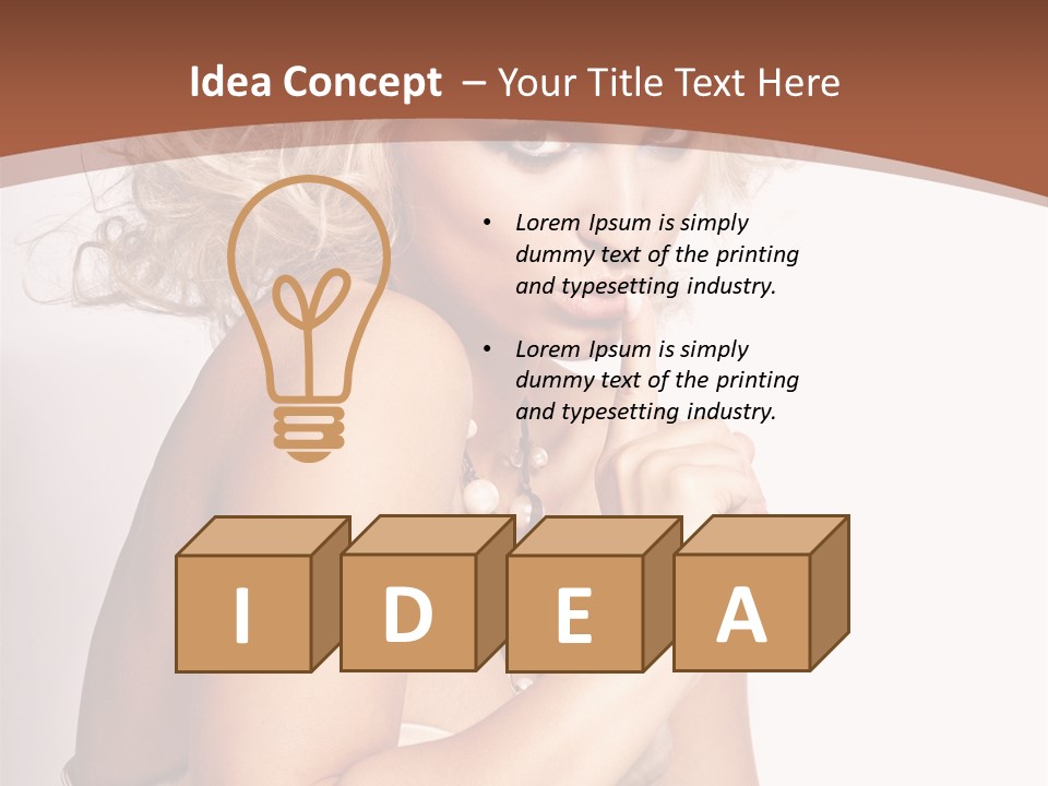 A Woman With Blond Hair Sitting At A Table PowerPoint Template