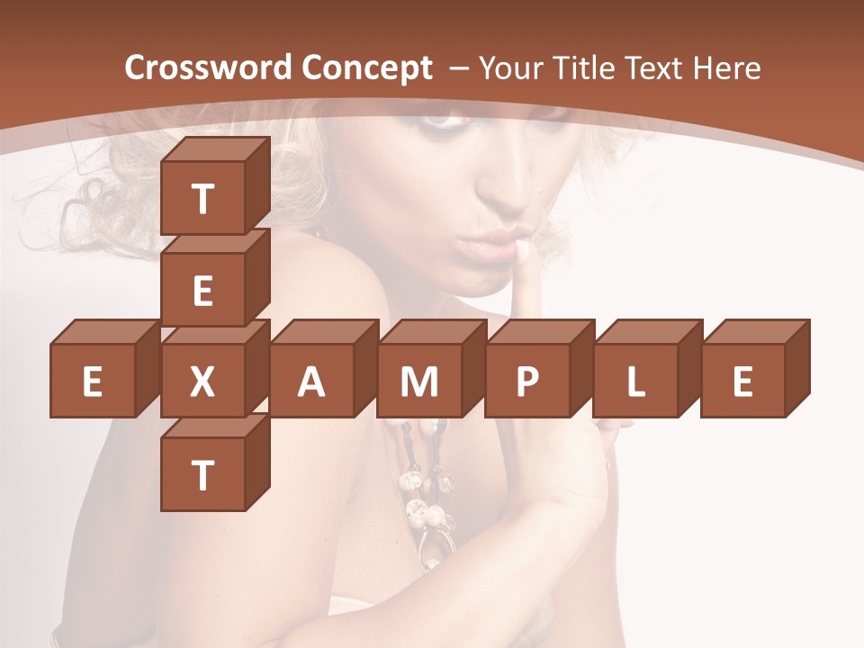 A Woman With Blond Hair Sitting At A Table PowerPoint Template