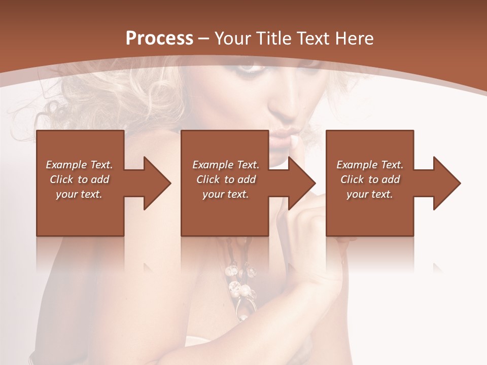 A Woman With Blond Hair Sitting At A Table PowerPoint Template
