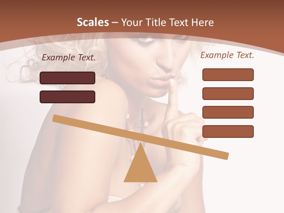 A Woman With Blond Hair Sitting At A Table PowerPoint Template