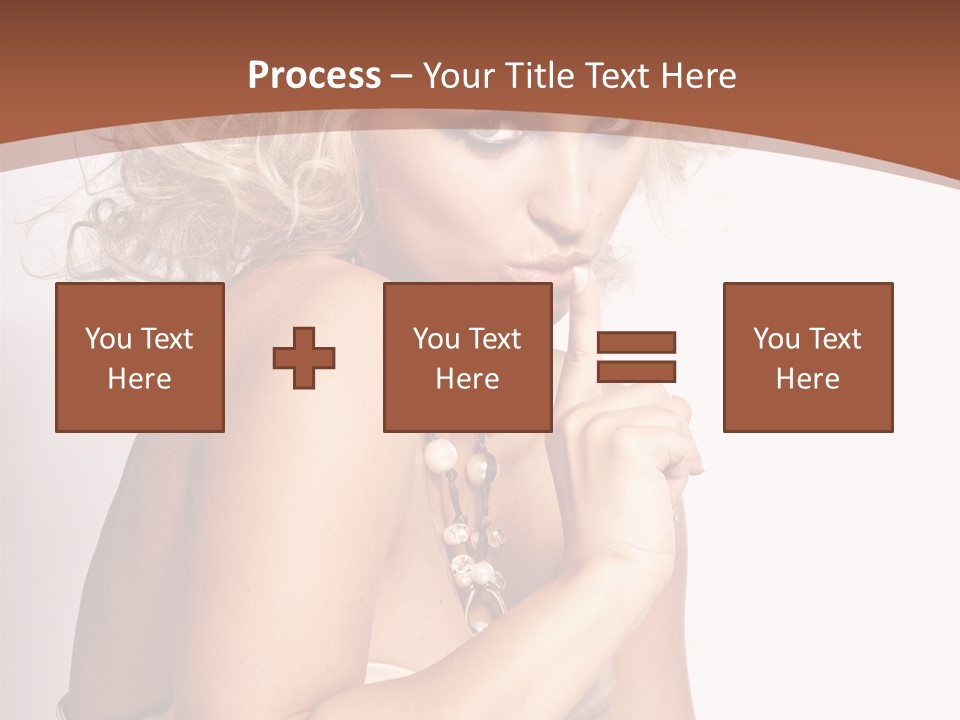 A Woman With Blond Hair Sitting At A Table PowerPoint Template