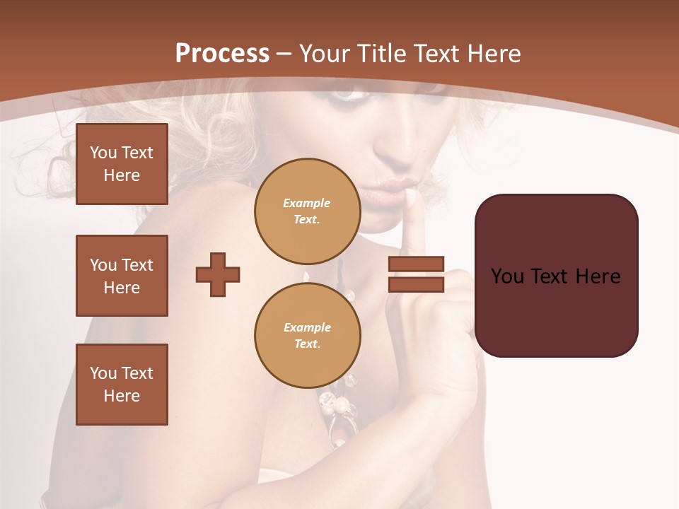 A Woman With Blond Hair Sitting At A Table PowerPoint Template