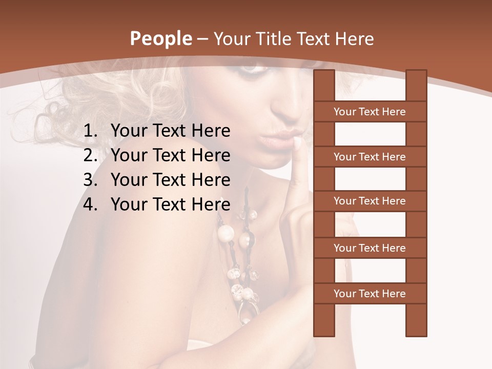A Woman With Blond Hair Sitting At A Table PowerPoint Template