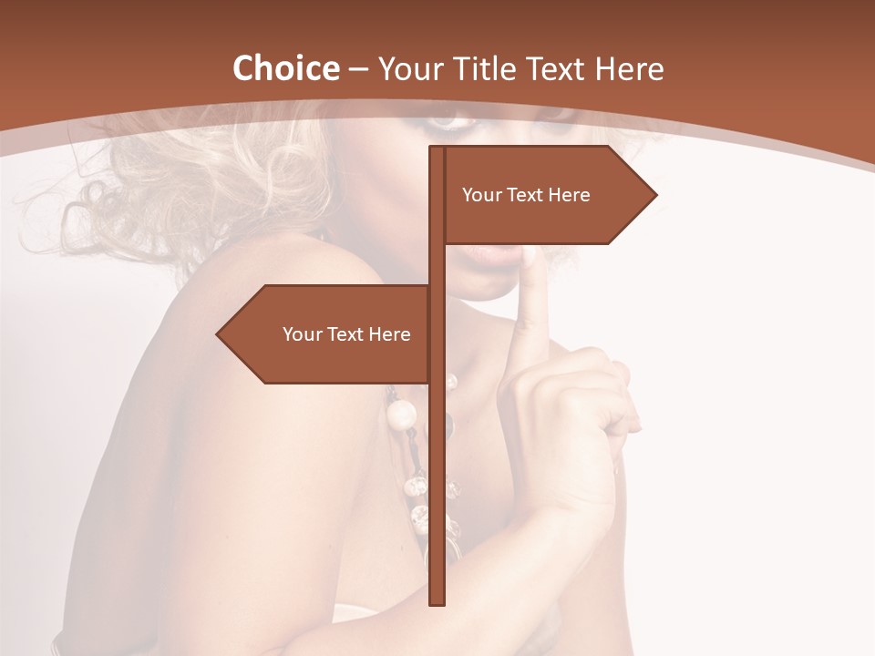 A Woman With Blond Hair Sitting At A Table PowerPoint Template