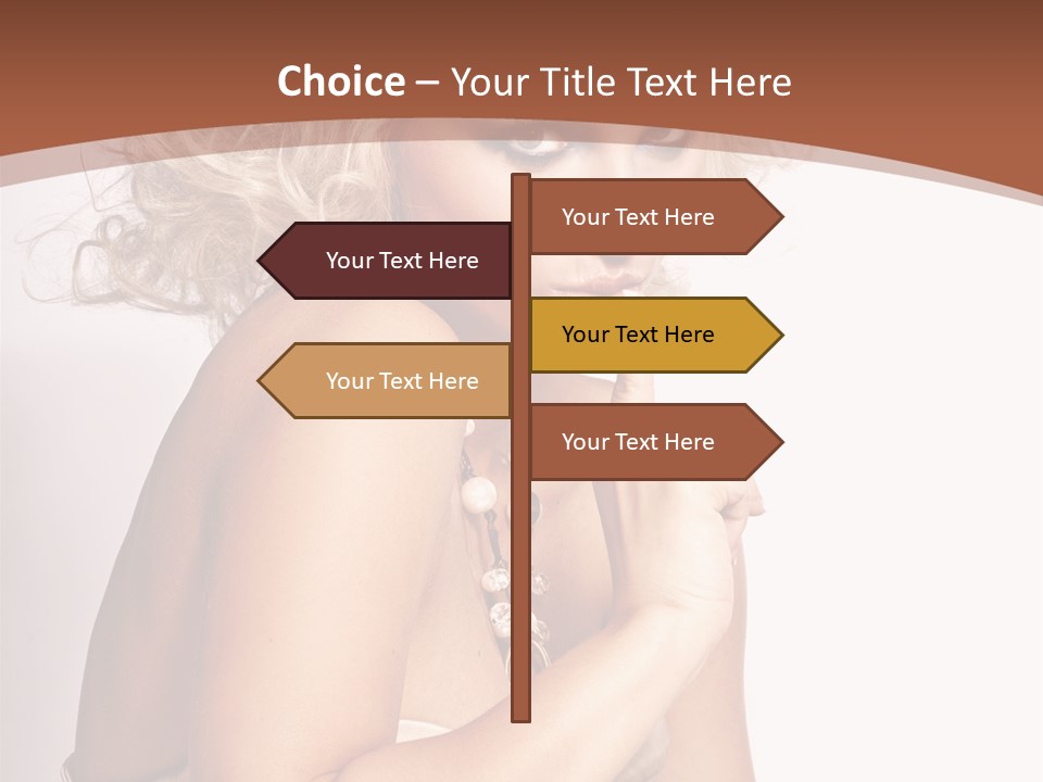 A Woman With Blond Hair Sitting At A Table PowerPoint Template