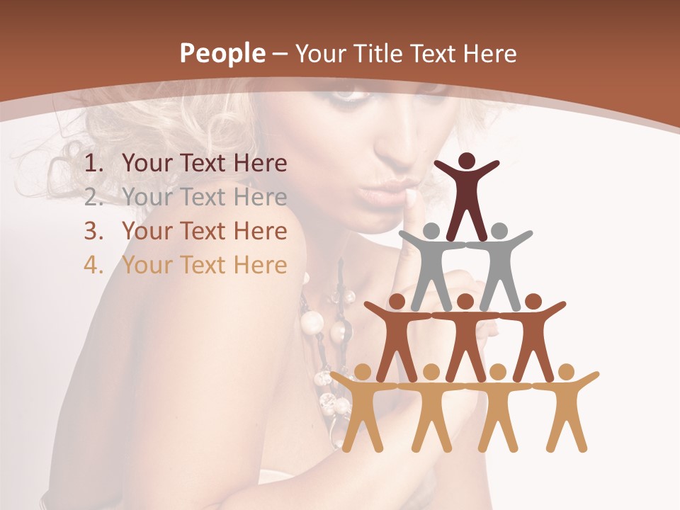 A Woman With Blond Hair Sitting At A Table PowerPoint Template