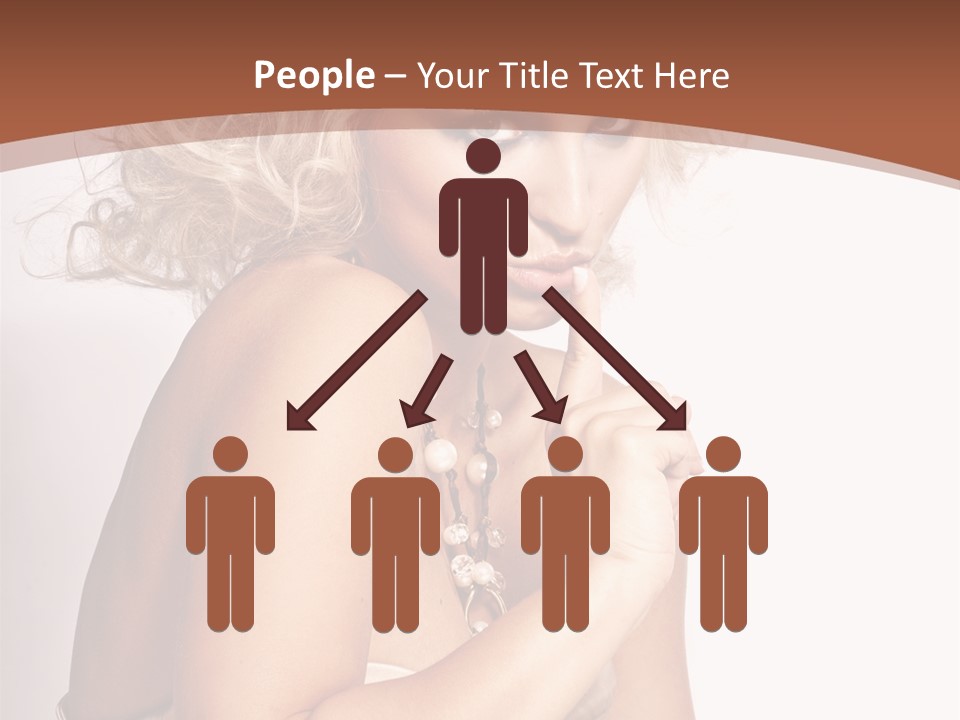 A Woman With Blond Hair Sitting At A Table PowerPoint Template