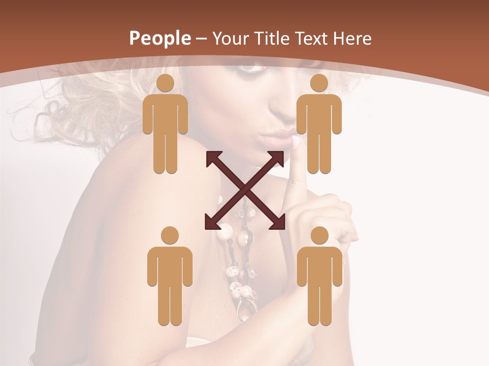 A Woman With Blond Hair Sitting At A Table PowerPoint Template