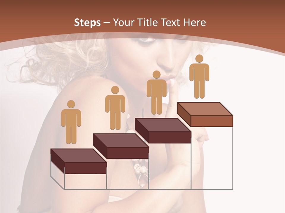 A Woman With Blond Hair Sitting At A Table PowerPoint Template