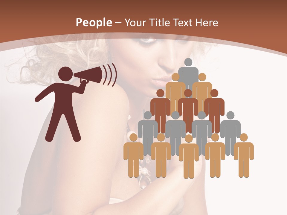 A Woman With Blond Hair Sitting At A Table PowerPoint Template