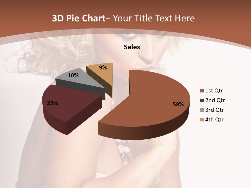 A Woman With Blond Hair Sitting At A Table PowerPoint Template