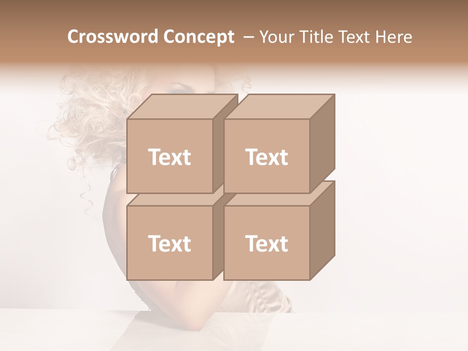 Blond Fashion Curly PowerPoint Template