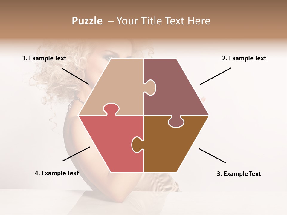 Blond Fashion Curly PowerPoint Template