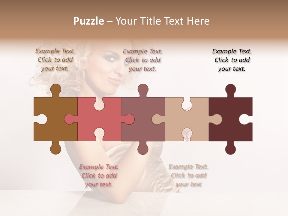 Blond Fashion Curly PowerPoint Template