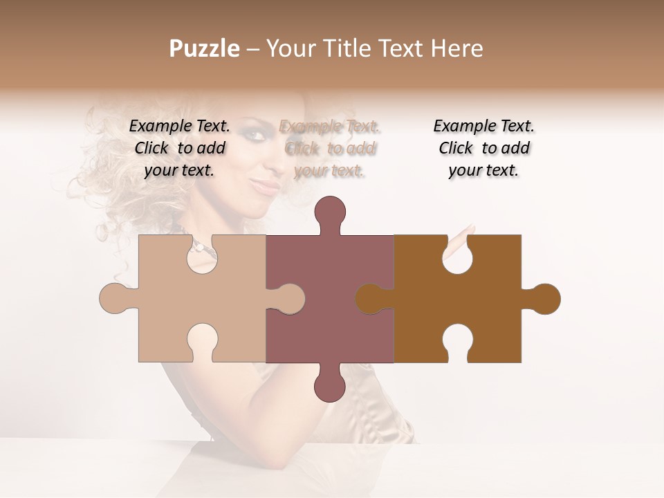 Blond Fashion Curly PowerPoint Template