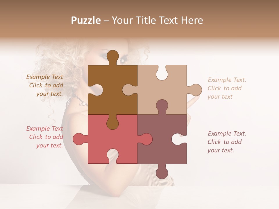 Blond Fashion Curly PowerPoint Template