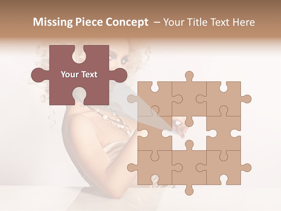 Blond Fashion Curly PowerPoint Template