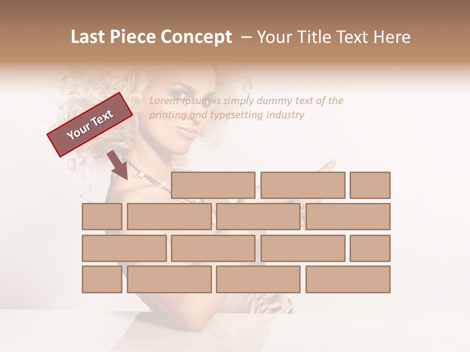 Blond Fashion Curly PowerPoint Template