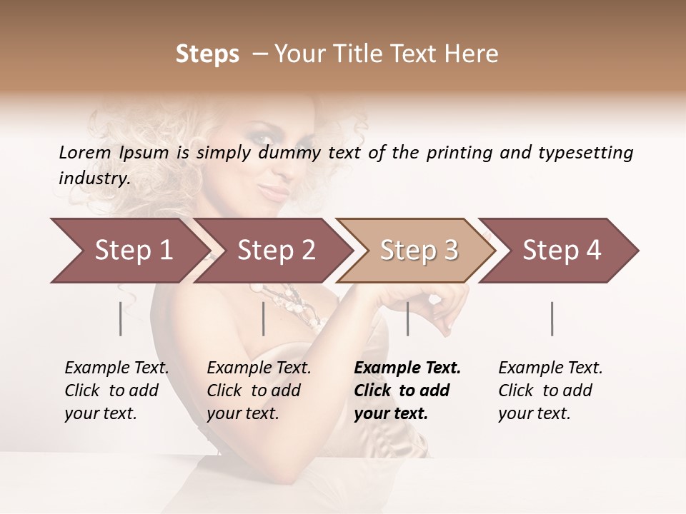 Blond Fashion Curly PowerPoint Template