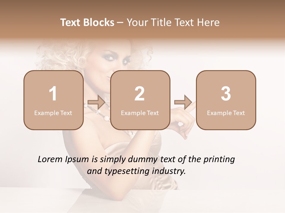 Blond Fashion Curly PowerPoint Template