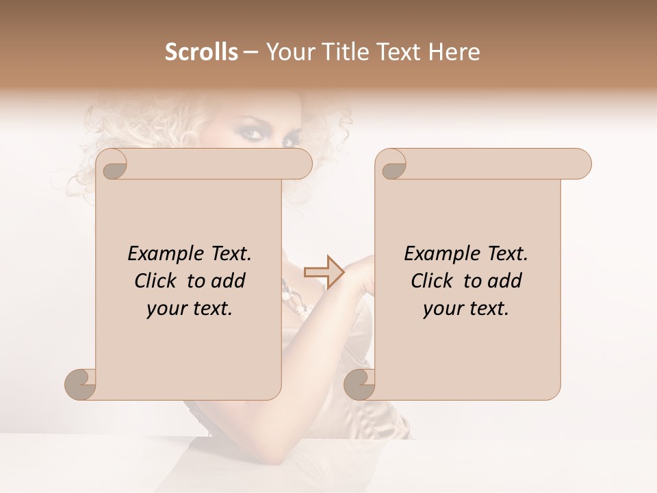 Blond Fashion Curly PowerPoint Template