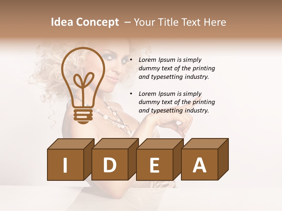 Blond Fashion Curly PowerPoint Template