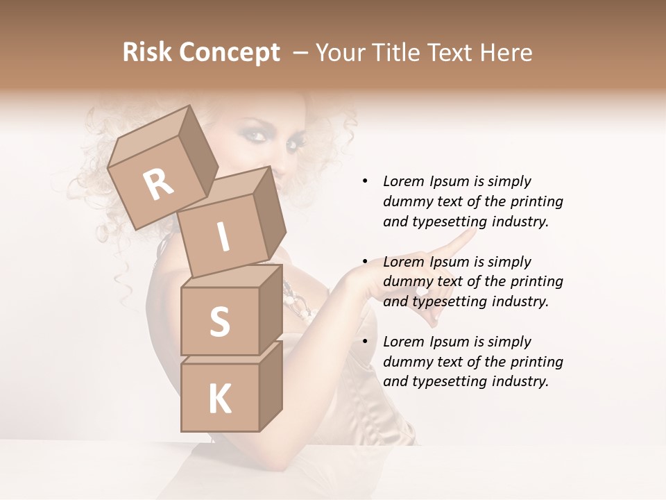 Blond Fashion Curly PowerPoint Template