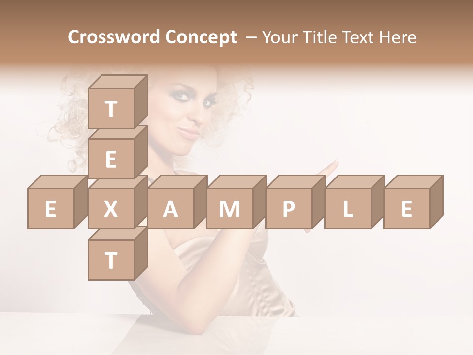 Blond Fashion Curly PowerPoint Template