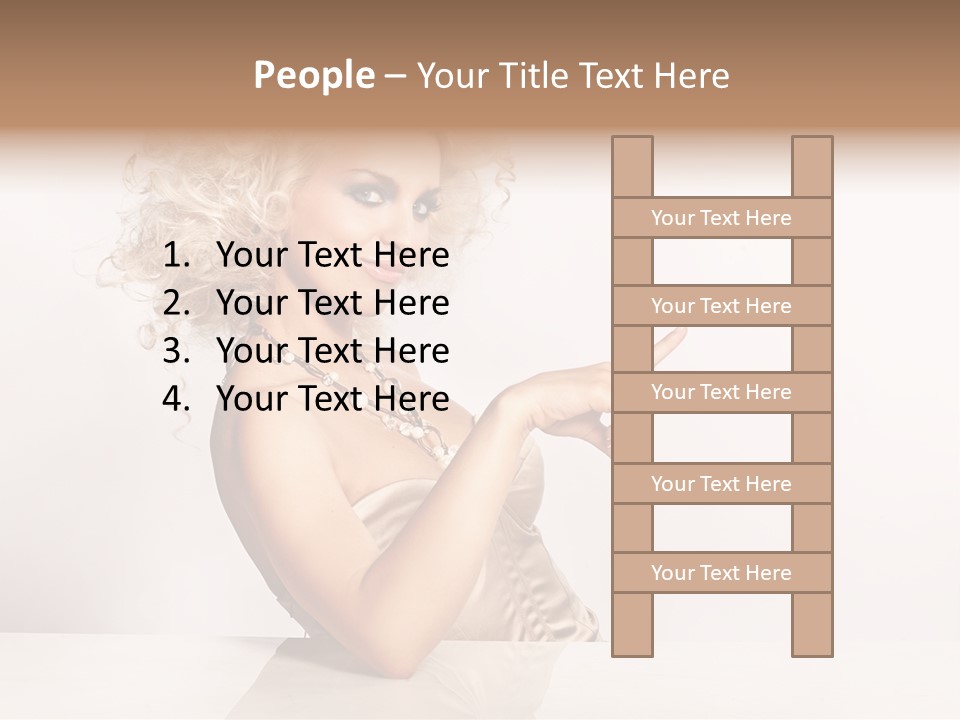 Blond Fashion Curly PowerPoint Template