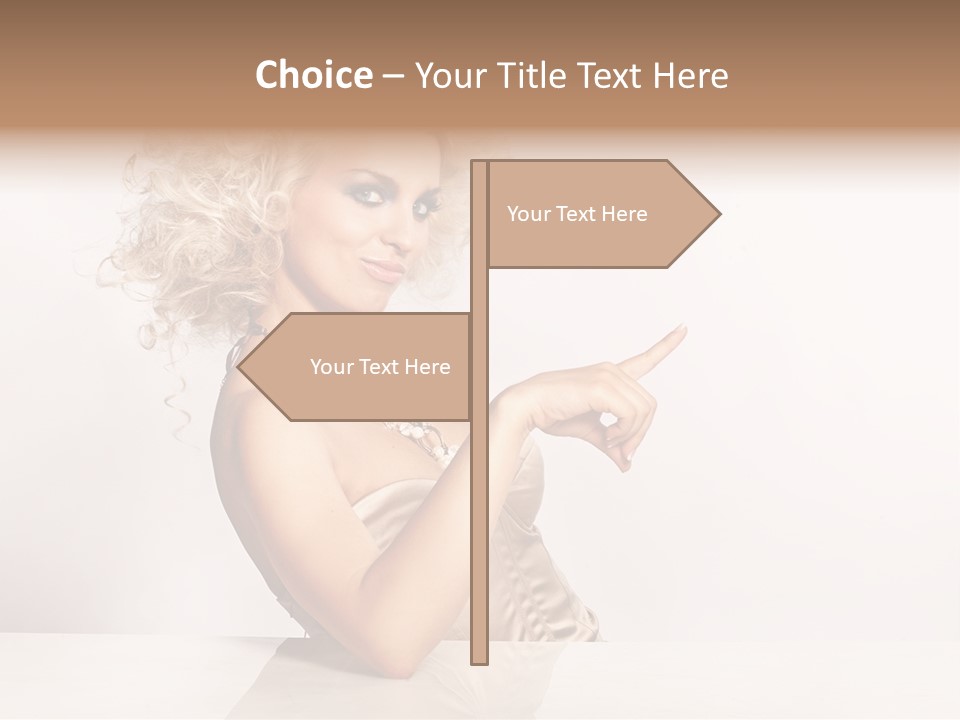 Blond Fashion Curly PowerPoint Template