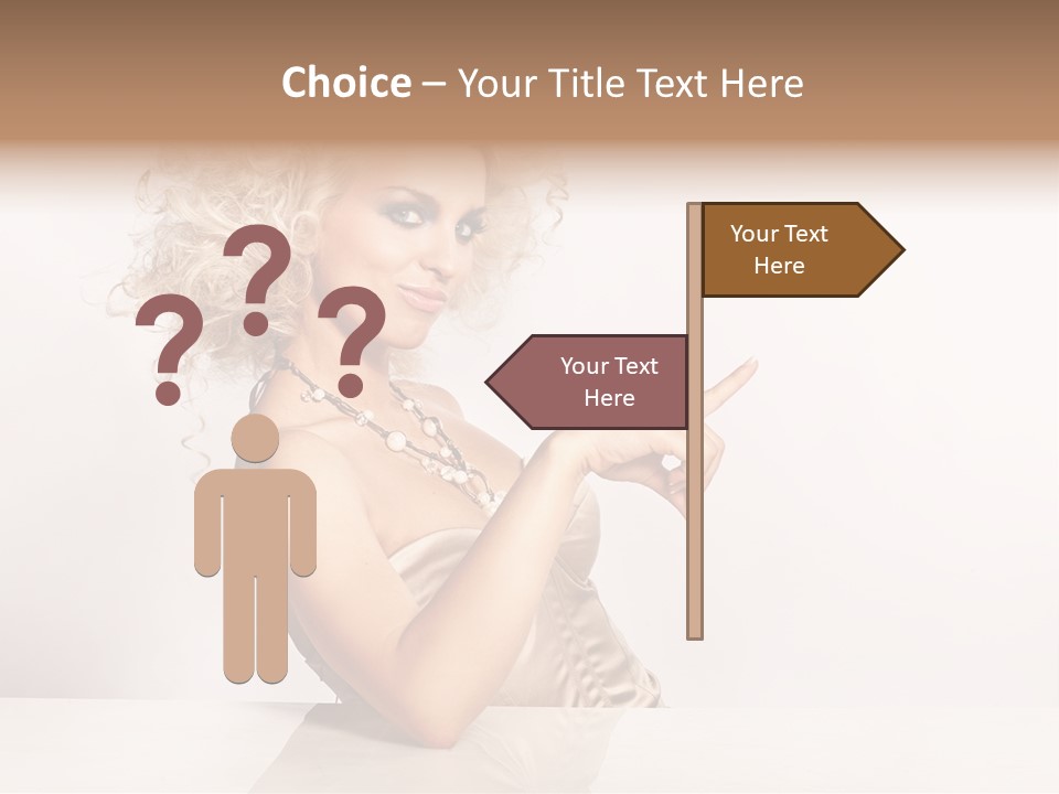 Blond Fashion Curly PowerPoint Template