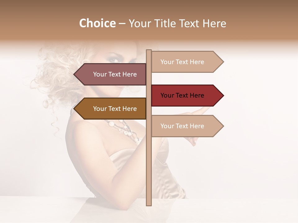 Blond Fashion Curly PowerPoint Template