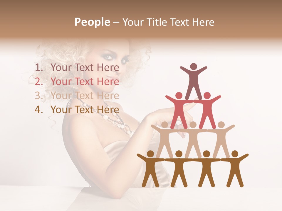 Blond Fashion Curly PowerPoint Template