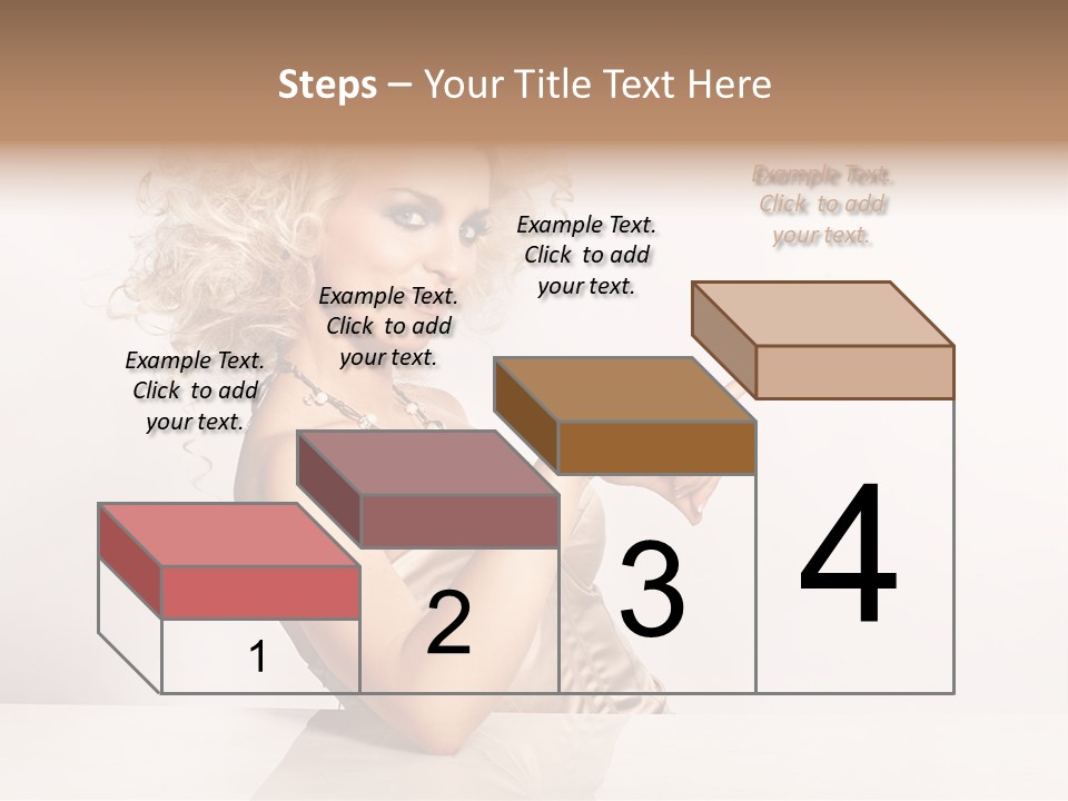 Blond Fashion Curly PowerPoint Template