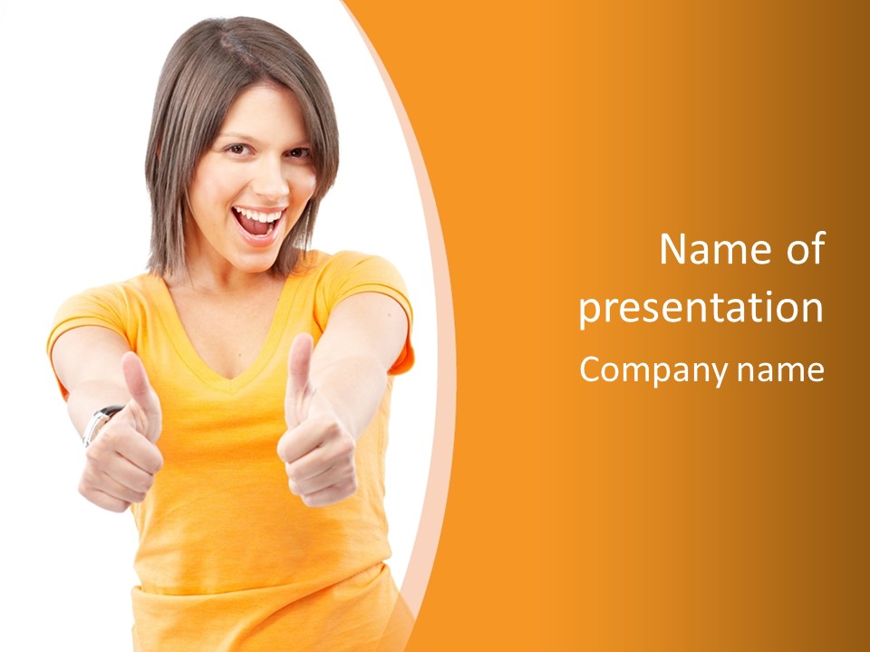 Blonde Female Casual PowerPoint Template