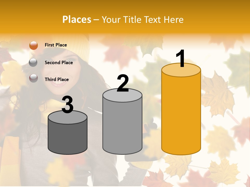 A Woman Wearing A Yellow Hat And Scarf PowerPoint Template