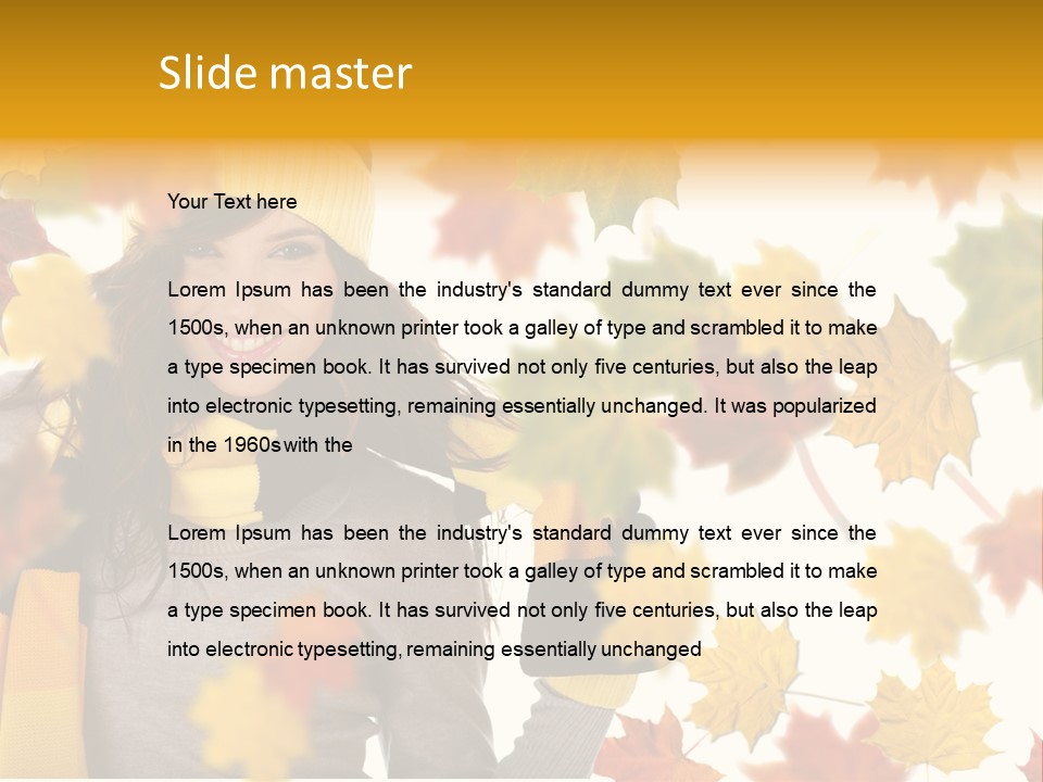 A Woman Wearing A Yellow Hat And Scarf PowerPoint Template