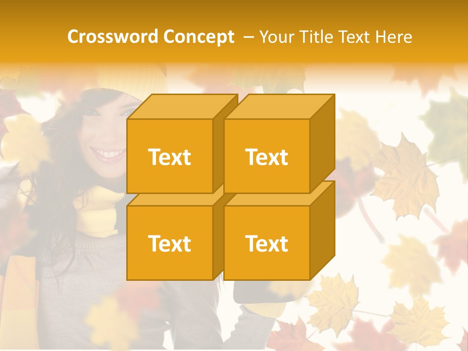 A Woman Wearing A Yellow Hat And Scarf PowerPoint Template