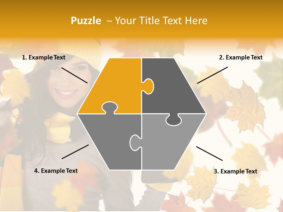 A Woman Wearing A Yellow Hat And Scarf PowerPoint Template