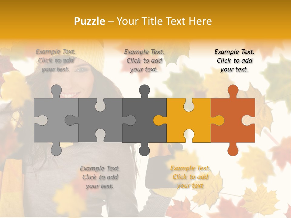 A Woman Wearing A Yellow Hat And Scarf PowerPoint Template