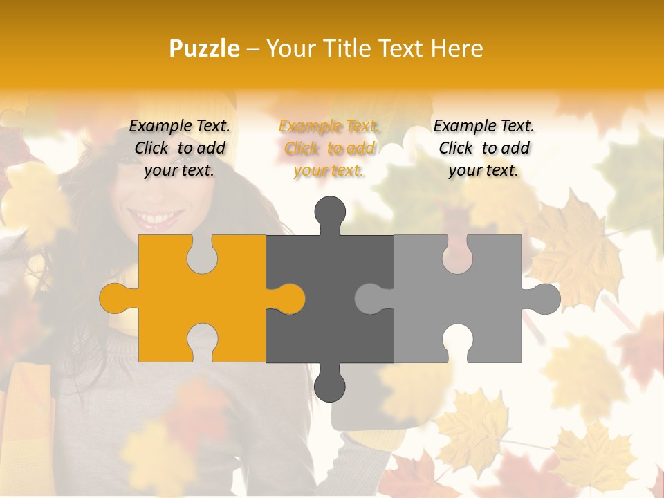 A Woman Wearing A Yellow Hat And Scarf PowerPoint Template