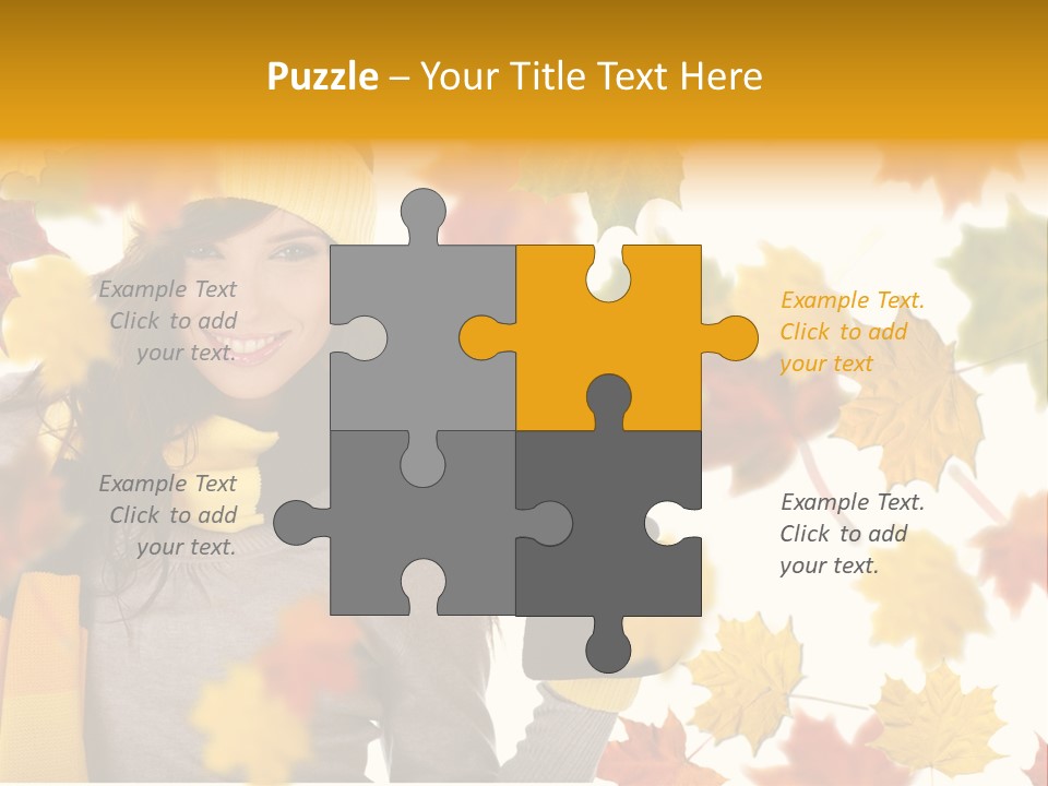 A Woman Wearing A Yellow Hat And Scarf PowerPoint Template