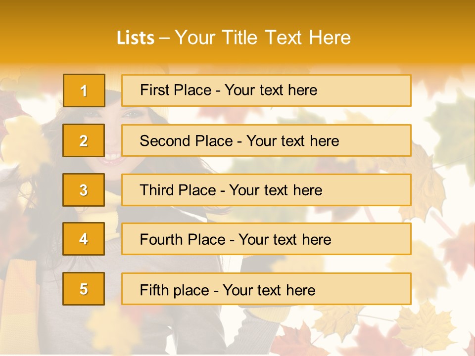 A Woman Wearing A Yellow Hat And Scarf PowerPoint Template