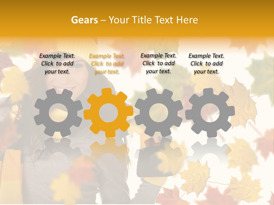 A Woman Wearing A Yellow Hat And Scarf PowerPoint Template