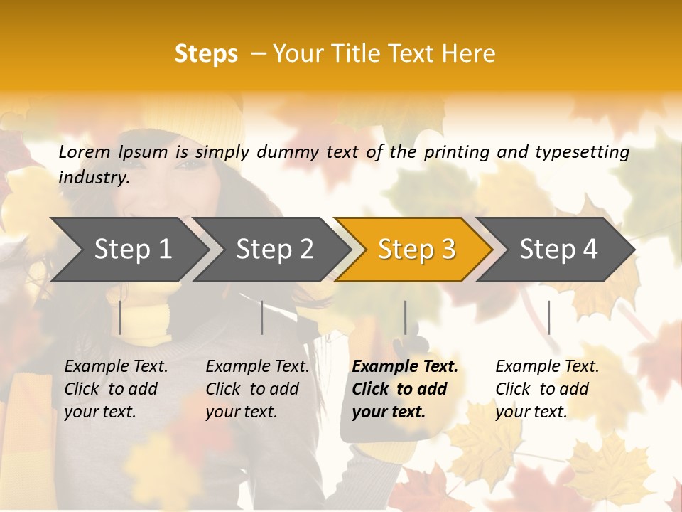 A Woman Wearing A Yellow Hat And Scarf PowerPoint Template