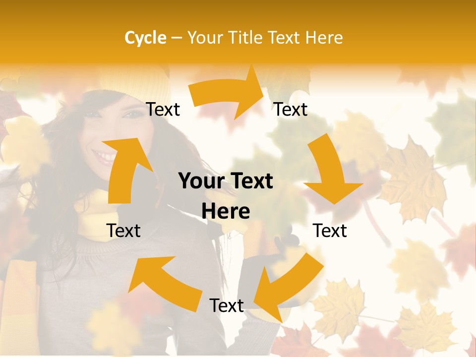 A Woman Wearing A Yellow Hat And Scarf PowerPoint Template