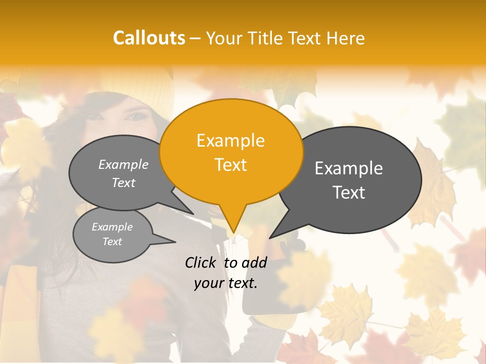 A Woman Wearing A Yellow Hat And Scarf PowerPoint Template